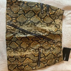 Faux leather snake skin skirt